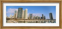 Columbia Yacht Club with buildings in the background, Lake Point Tower, Chicago, Cook County, Illinois, USA Fine Art Print