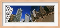 Reflection of buildings on Cloud Gate sculpture, Millennium Park, Chicago, Cook County, Illinois, USA Fine Art Print