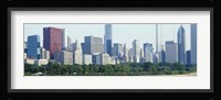 City skyline with Lake Michigan and Lake Shore Drive in foreground, Chicago, Illinois, USA Fine Art Print