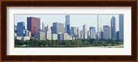 City skyline with Lake Michigan and Lake Shore Drive in foreground, Chicago, Illinois, USA Fine Art Print