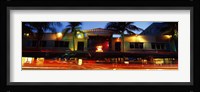 Traffic in front of a building at dusk, Art Deco District, South Beach, Miami Beach, Miami-Dade County, Florida, USA Fine Art Print