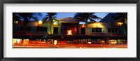 Traffic in front of a building at dusk, Art Deco District, South Beach, Miami Beach, Miami-Dade County, Florida, USA Fine Art Print