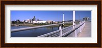 Bridge across a river, Bob Kerrey Pedestrian Bridge, Missouri River, Omaha, Nebraska, USA Fine Art Print