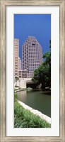 Buildings at the waterfront, Weston Centre, NBC Plaza, San Antonio, Texas, USA Fine Art Print