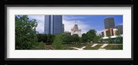 Botanical garden with skyscrapers in the background, Myriad Botanical Gardens, Oklahoma City, Oklahoma, USA Fine Art Print