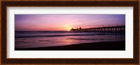 Pier in the pacific ocean at dusk, San Diego, California Fine Art Print