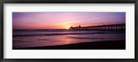 Pier in the pacific ocean at dusk, San Diego, California Fine Art Print