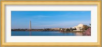 Cherry blossoms at the Tidal Basin, Jefferson Memorial, Washington Monument, National Mall, Washington DC, USA Fine Art Print