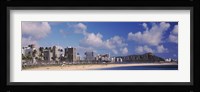 Waikiki Beach with mountain in the background, Diamond Head, Honolulu, Oahu, Hawaii, USA Fine Art Print