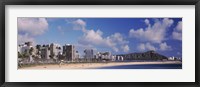 Waikiki Beach with mountain in the background, Diamond Head, Honolulu, Oahu, Hawaii, USA Fine Art Print