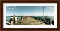 Tourists on the beach at Coney Island viewed from the pier, Brooklyn, New York City, New York State, USA Fine Art Print