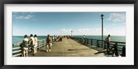 Tourists on the beach at Coney Island viewed from the pier, Brooklyn, New York City, New York State, USA Fine Art Print
