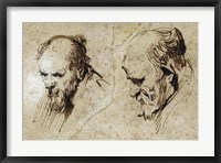 Two Studies of the Head of an Old Man Fine Art Print