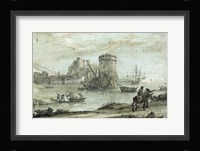 Figures in a Landscape before a Harbor Fine Art Print