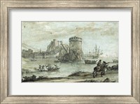 Figures in a Landscape before a Harbor Fine Art Print