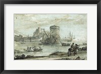 Figures in a Landscape before a Harbor Fine Art Print