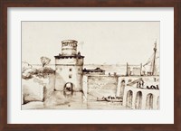 Landscape with a View of a Fortified Port Fine Art Print