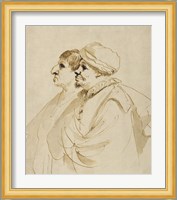 Caricature of Two Men Seen in Profile Fine Art Print