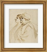 Caricature of Two Men Seen in Profile Fine Art Print