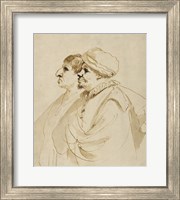 Caricature of Two Men Seen in Profile Fine Art Print
