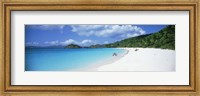 Tourists on the beach, Trunk Bay, St. John, US Virgin Islands Fine Art Print