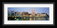 Evening, Cityscape, Zurich, Switzerland Fine Art Print