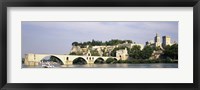 Castle at the waterfront, Pont Saint-Benezet, Palais des Papes, Avignon, Vaucluse, France Fine Art Print