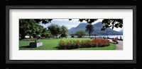 Park near Lake Lugano bkgrd MT Monte Bre canton Ticino Switzerland Fine Art Print