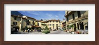 Tourists Sitting At An Outdoor Cafe, Menaggio, Italy Fine Art Print