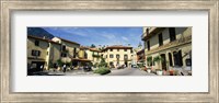 Tourists Sitting At An Outdoor Cafe, Menaggio, Italy Fine Art Print