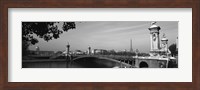 Pont Alexandre III, Seine River, Paris, Ile-de-France, France (black and white) Fine Art Print