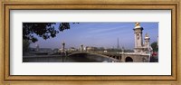 Bridge across a river with the Eiffel Tower in the background, Pont Alexandre III, Seine River, Paris, Ile-de-France, France Fine Art Print