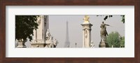 Low angle view of a statue, Alexandre III Bridge, Eiffel Tower, Paris, France Fine Art Print