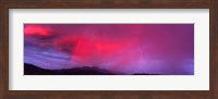 Sunset With Lightning And Rainbow Four Peaks Mountain AZ Fine Art Print