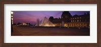 Pyramid lit up at night, Louvre Pyramid, Musee Du Louvre, Paris, Ile-de-France, France Fine Art Print
