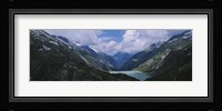 High angle view of a lake surrounded by mountains, Grimsel Pass, Switzerland Fine Art Print