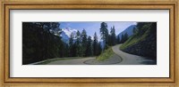 Empty road passing through mountains, Bernese Oberland, Switzerland Fine Art Print