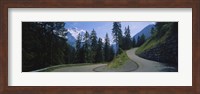 Empty road passing through mountains, Bernese Oberland, Switzerland Fine Art Print