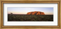 Landscape with sandstone formation at dusk, Uluru, Uluru-Kata Tjuta National Park, Northern Territory, Australia Fine Art Print