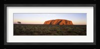 Landscape with sandstone formation at dusk, Uluru, Uluru-Kata Tjuta National Park, Northern Territory, Australia Fine Art Print