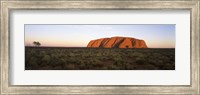 Landscape with sandstone formation at dusk, Uluru, Uluru-Kata Tjuta National Park, Northern Territory, Australia Fine Art Print