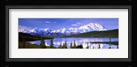 Snow Covered Mountains, Mountain Range, Wonder Lake, Denali National Park, Alaska, USA Fine Art Print