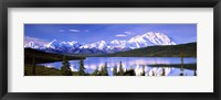 Snow Covered Mountains, Mountain Range, Wonder Lake, Denali National Park, Alaska, USA Fine Art Print