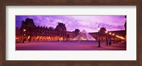 Famous Museum, Sunset, Lit Up At Night, Louvre, Paris, France Fine Art Print