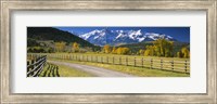 Fence along a road, Sneffels Range, Colorado, USA Fine Art Print