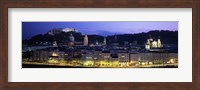 Austria, Salzburg, Salzach River at dusk Fine Art Print