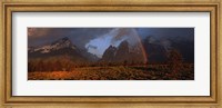 Sunrise & rainbow Grand Teton National Park WY USA Fine Art Print