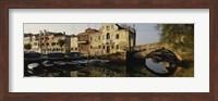 Reflection of boats and houses in water, Venice, Veneto, Italy Fine Art Print