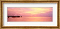 Sunset At Pier, Water, Caspersen Beach, Venice, Florida, USA Fine Art Print