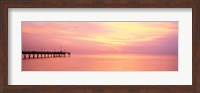 Sunset At Pier, Water, Caspersen Beach, Venice, Florida, USA Fine Art Print